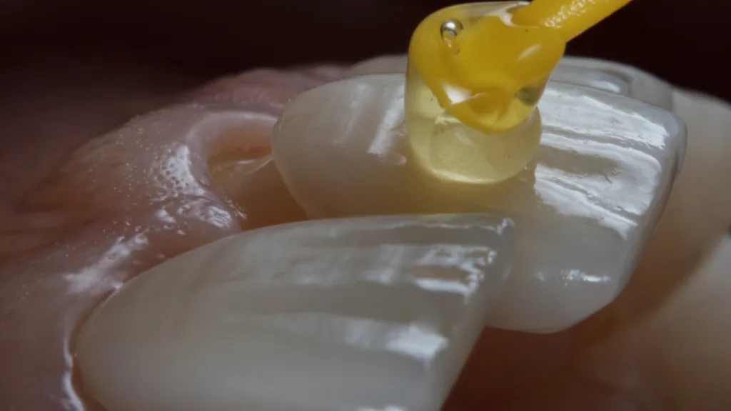 on colle les facettes permanentes avec un ciment dentaire spécial (une sorte de super-glue médicale)